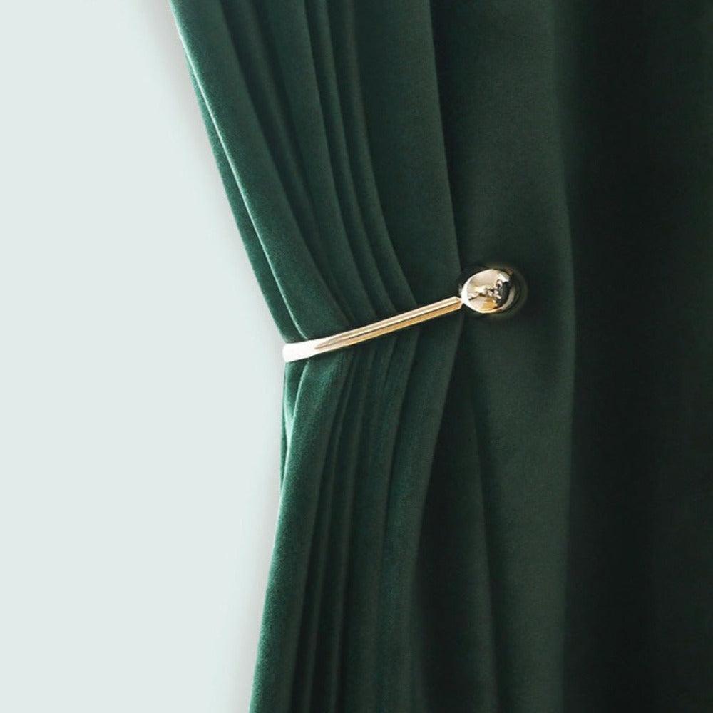 SILKMAJESTY VELVET DELIGHT EMERALD GREEN Blackout Curtains - Home Curtains