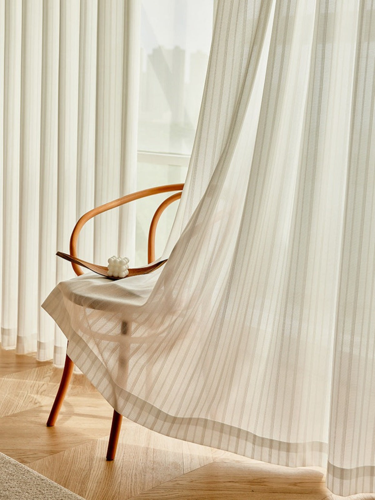 JACQUARD MIRAGE HIGH-COUNT UV-SHIELD Sheer Curtains