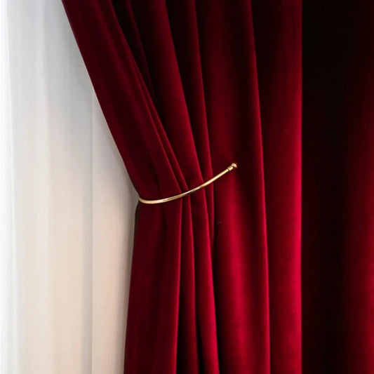 MAJESTICRED High Shading Velvet Blackout Curtains - Home Curtains