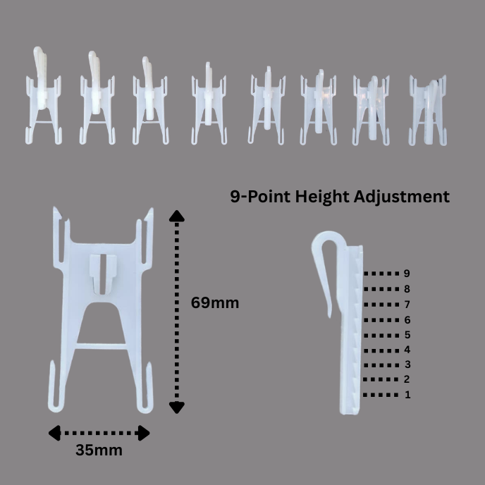 S-WAVE BUTTERFLY HOOKS | Adjustable S-Fold & Wavefold Curtain Hooks