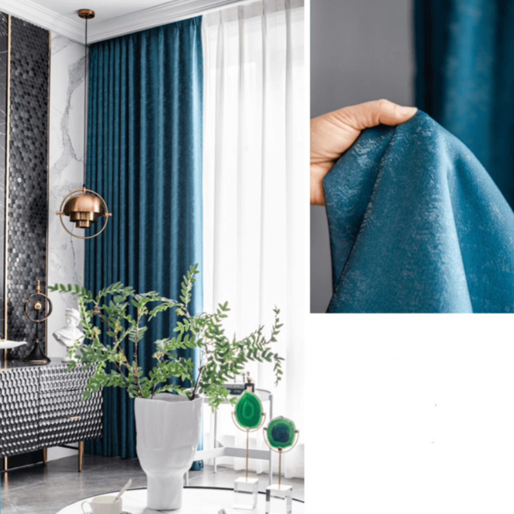ARISTOCRATALLURE Jacquard Velvet Blackout Curtains - Home Curtains