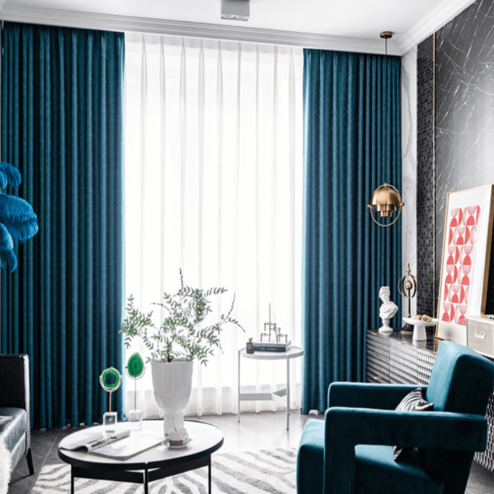 ARISTOCRATALLURE Jacquard Velvet Blackout Curtains - Home Curtains