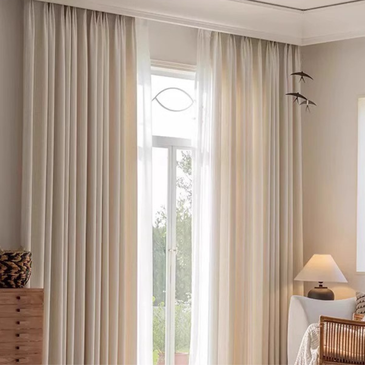 WHISPERING DUNE Linen Curtains
