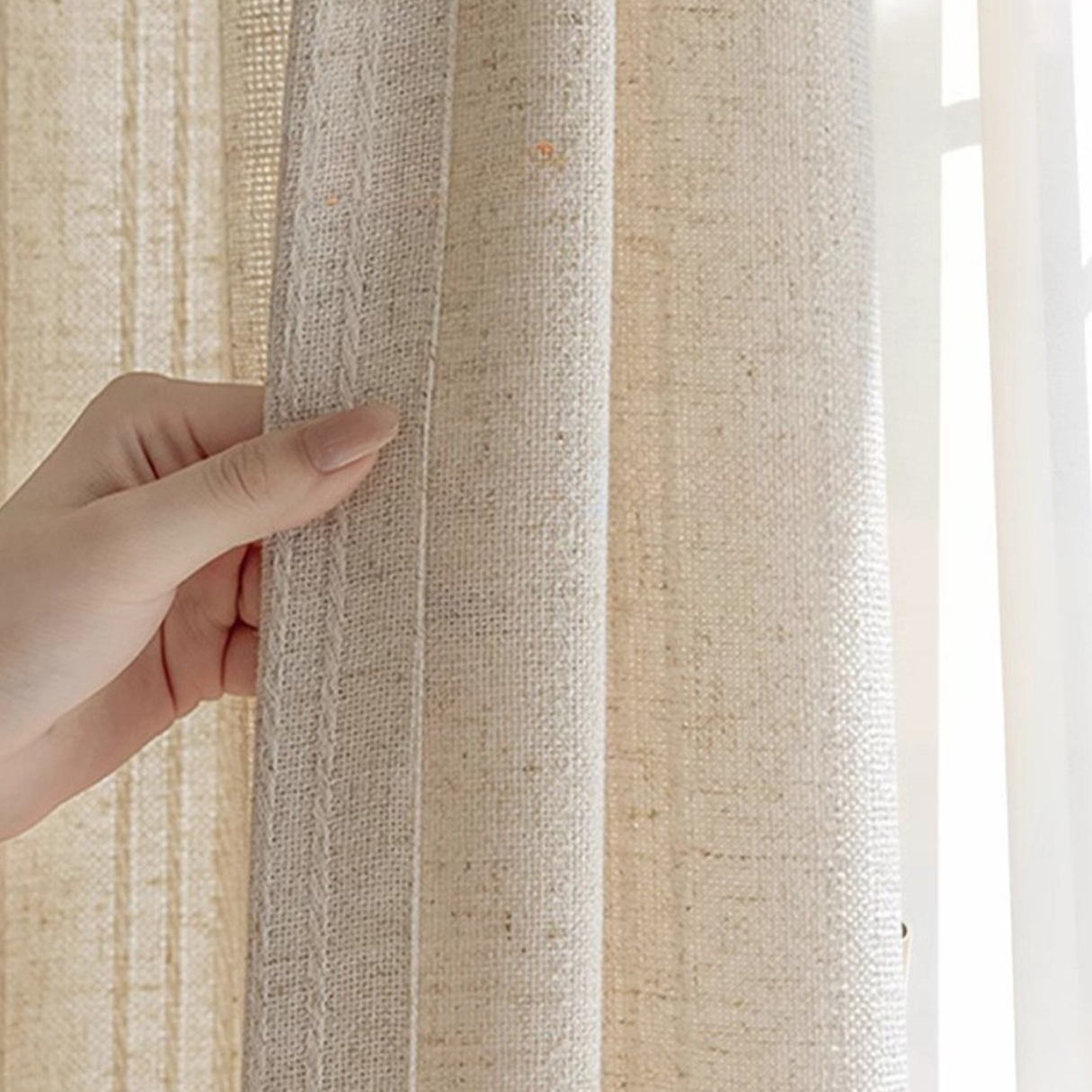 WHISPERING DUNE Linen Curtains
