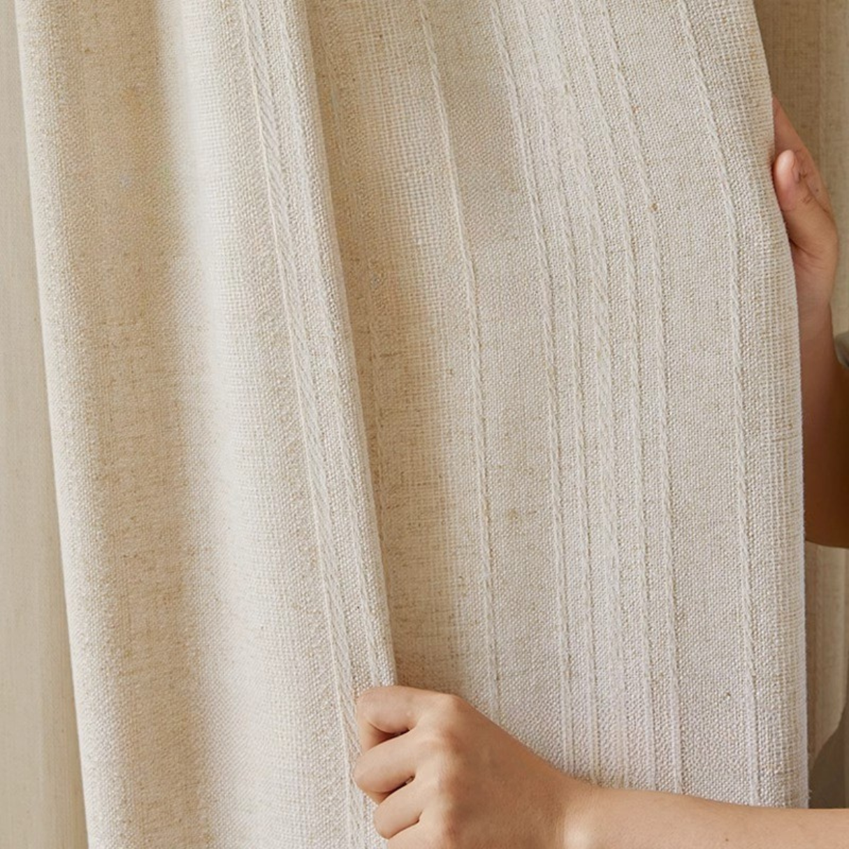 WHISPERING DUNE Linen Curtains