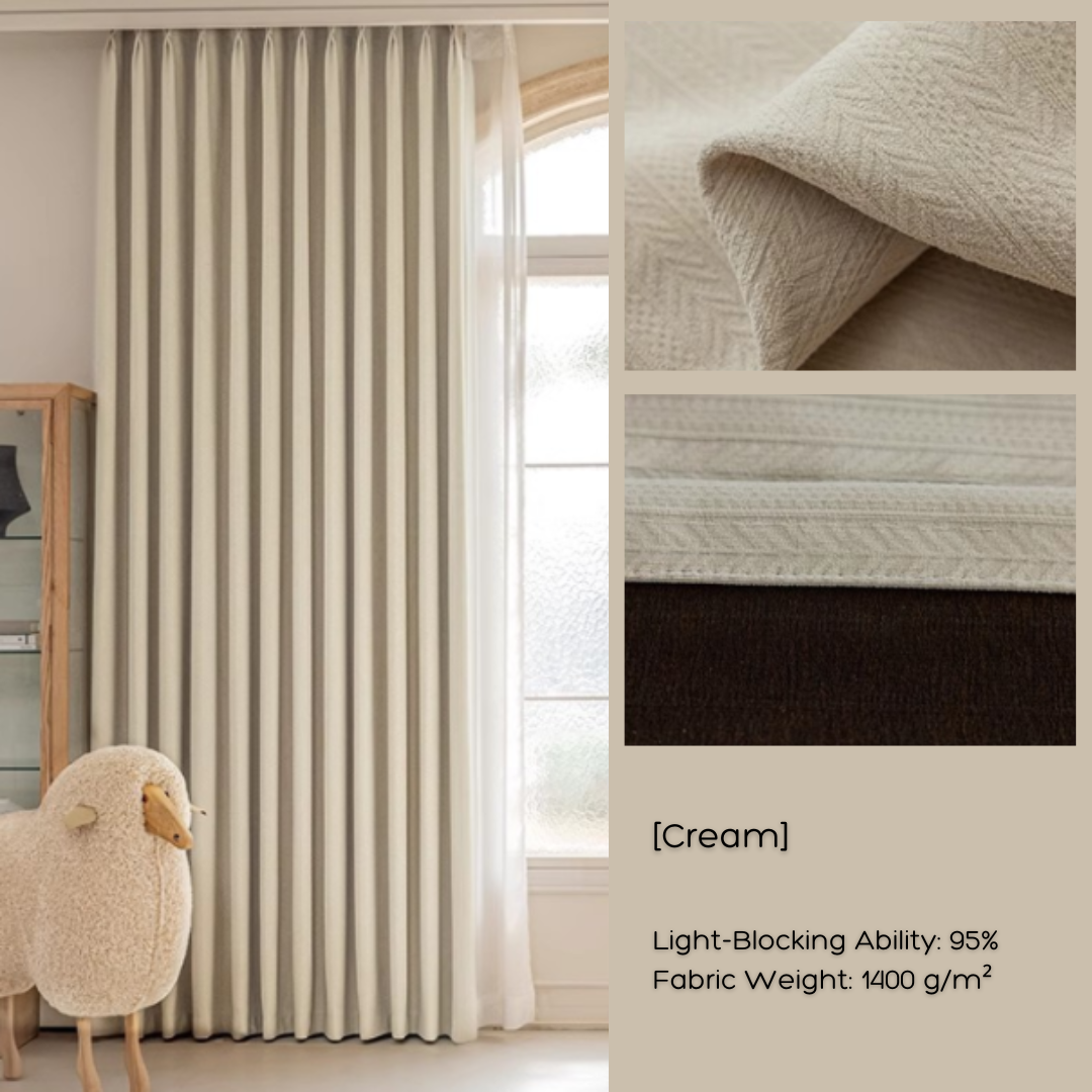 HERRINGBONE - HAVEN Chenille Blackout Curtains