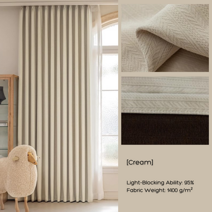 HERRINGBONE - HAVEN Chenille Blackout Curtains