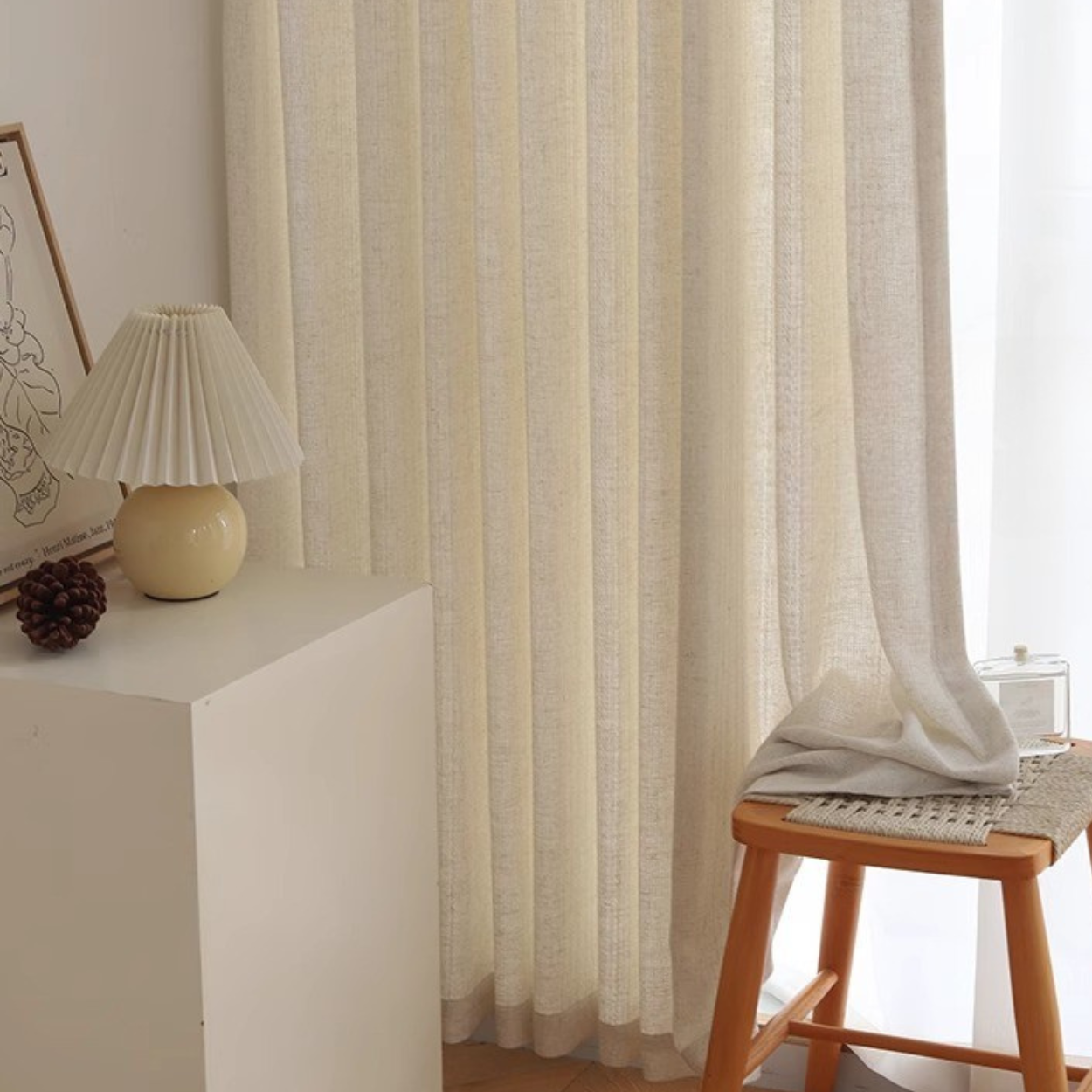 WHISPERING DUNE Linen Curtains