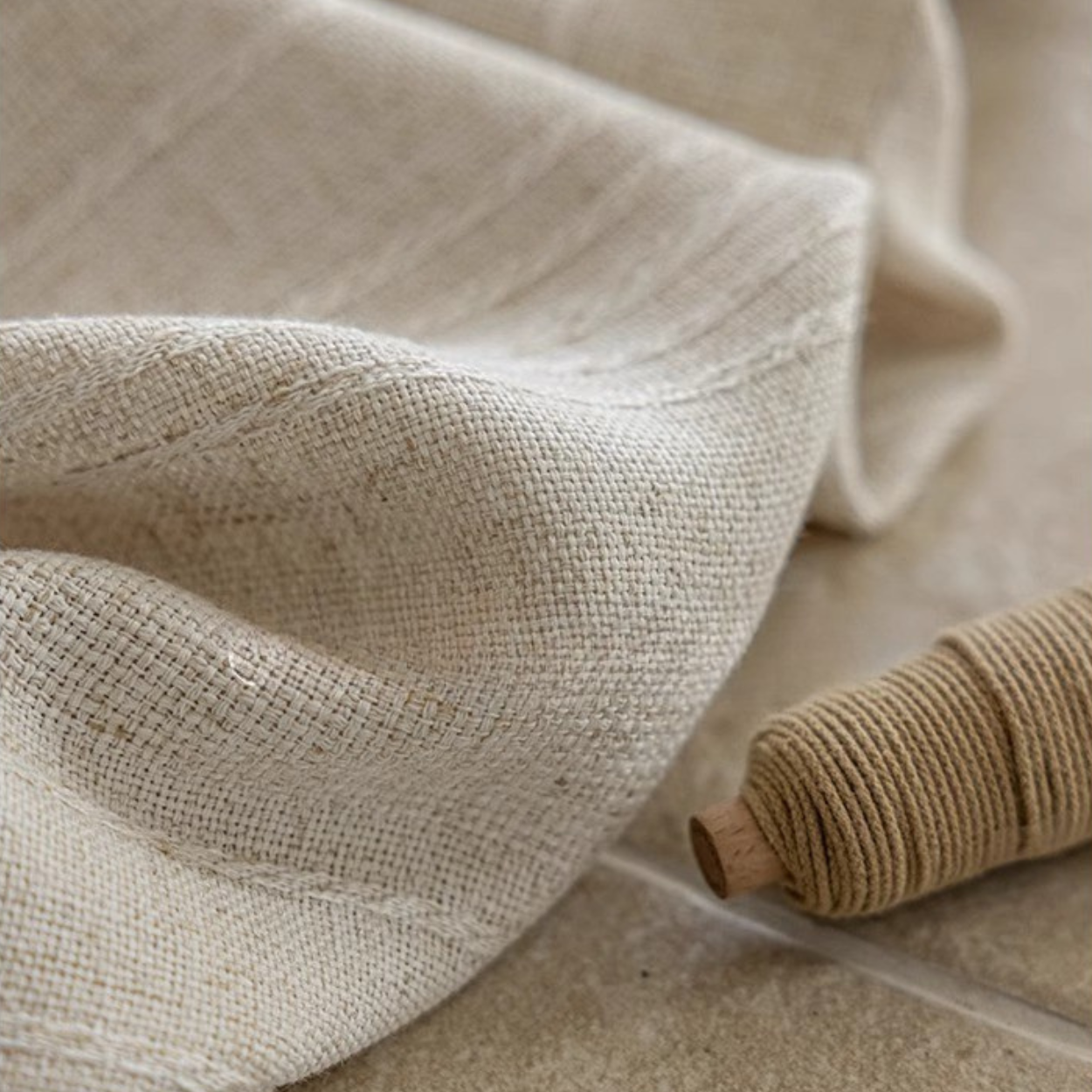 WHISPERING DUNE Linen Curtains
