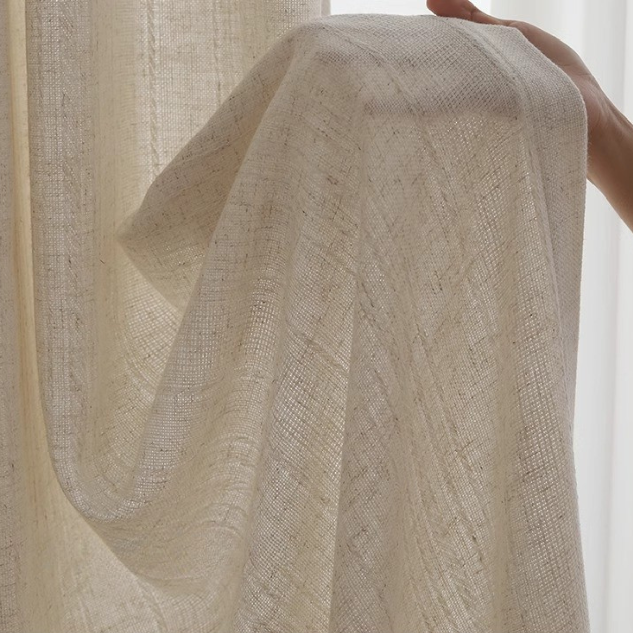 WHISPERING DUNE Linen Curtains