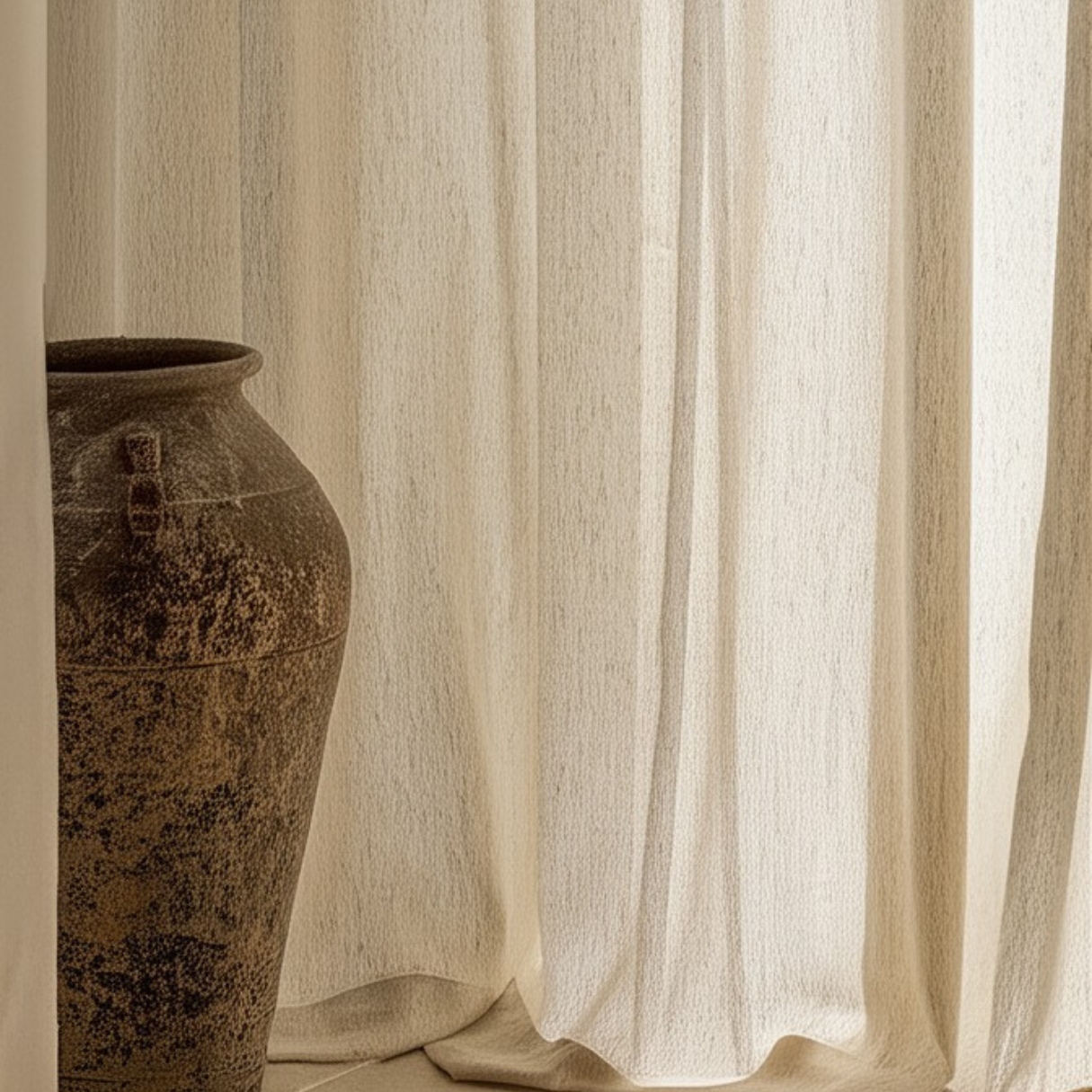 SUNLIT FLAX - Linen Sheer Curtains