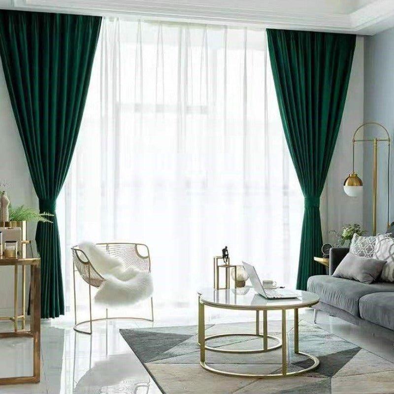 ROYALOBSCURA FLEECE BERYL Velvet Blackout Curtains - Home Curtains